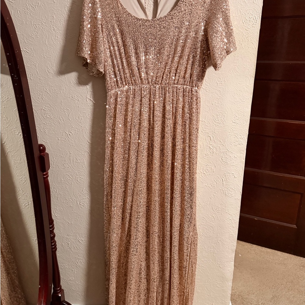 Baltic Born Sequin Dress in Rose Gold Tone